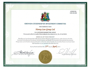 Grenada_ MARKETING AGENT CERTIFICATE - HLG