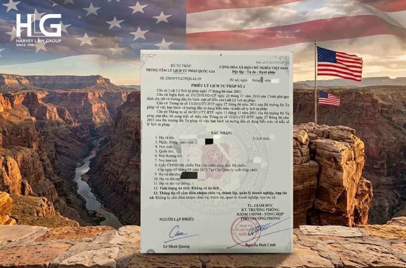 Phiếu lý lịch tư pháp dùng xác nhận tiền án, tiền sự trong hồ sơ xin visa định cư Mỹ