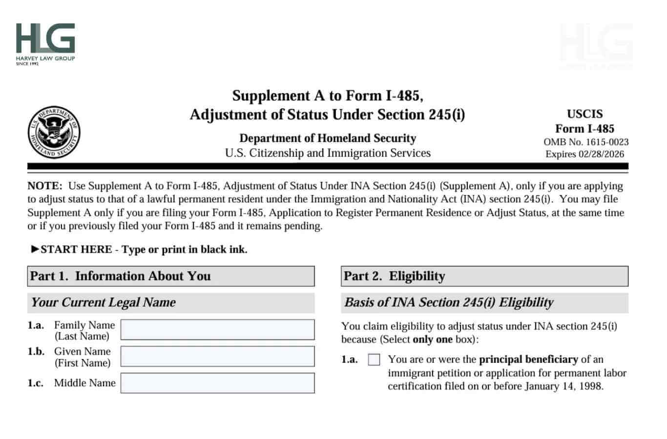 Mẫu đơn I-485 là đơn xin điều chỉnh tình trạng cư trú